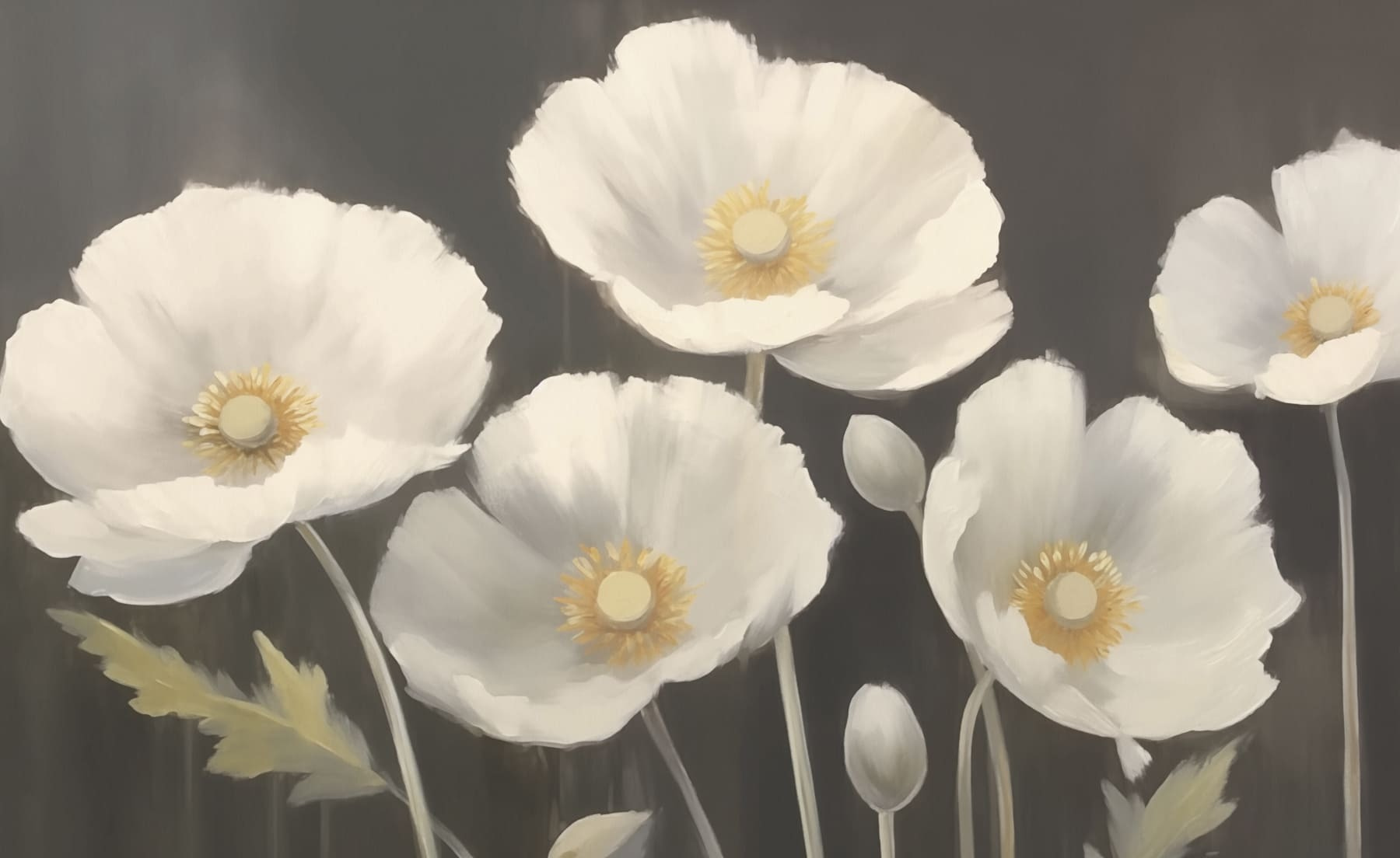 Painting of white flowers
