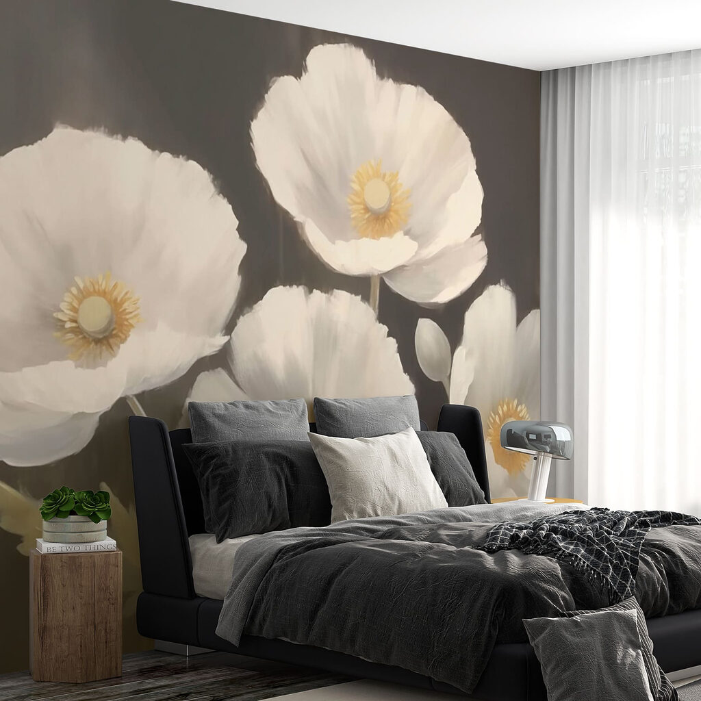 Painting of white flowers