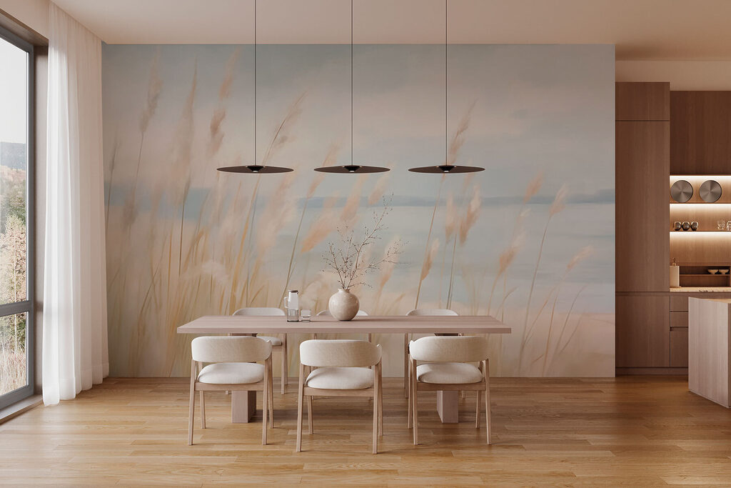 Tall grass with a body of water in the background