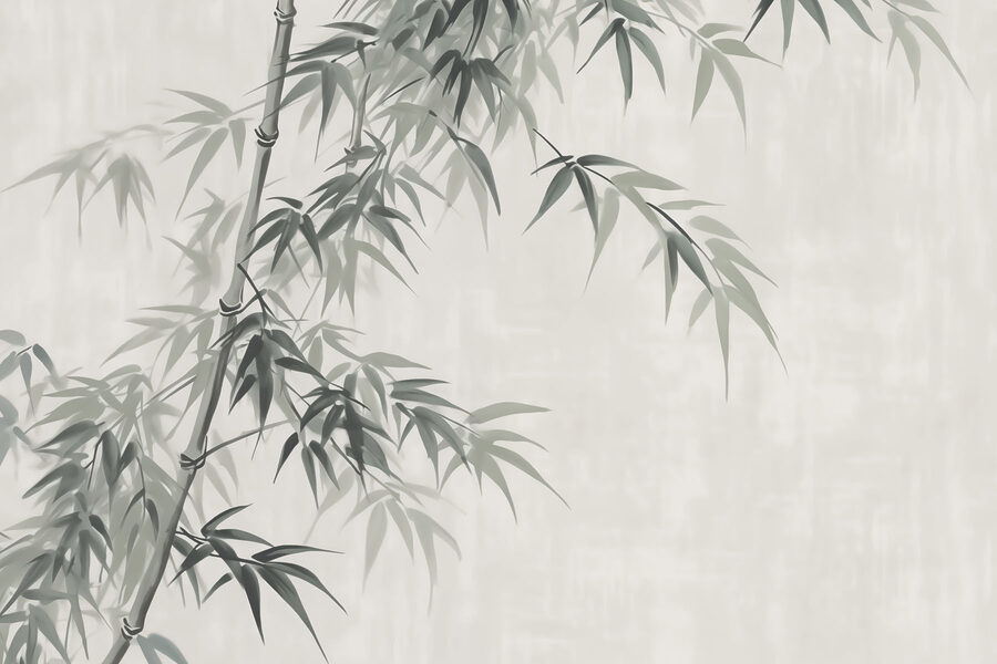 Bamboo with leaves on it Bamboo with leaves on it