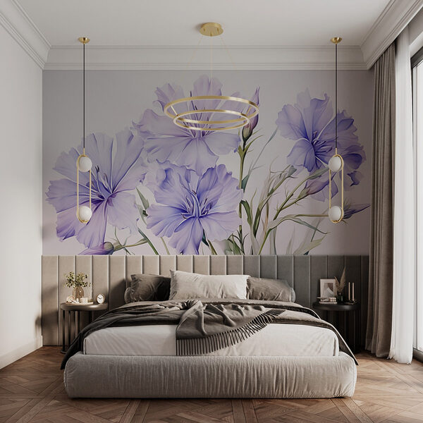 Wall murals Wall murals Painting of purple flowers (SKU: w03266)