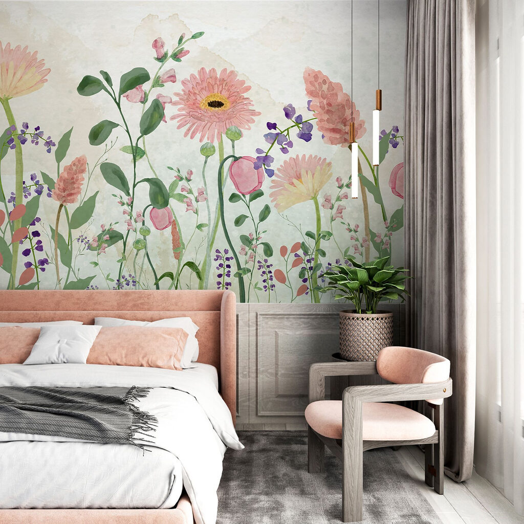 Painting of flowers and plants