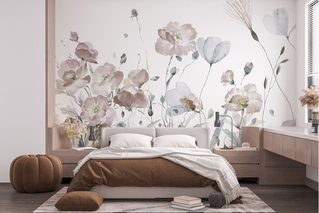 Painting of flowers and leaves Painting of flowers and leaves
