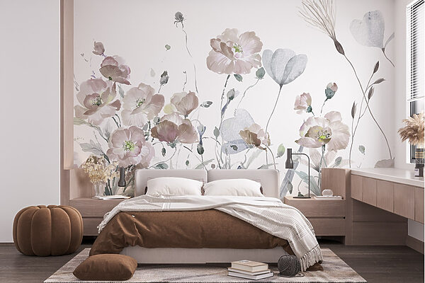 Painting of flowers and leaves Painting of flowers and leaves