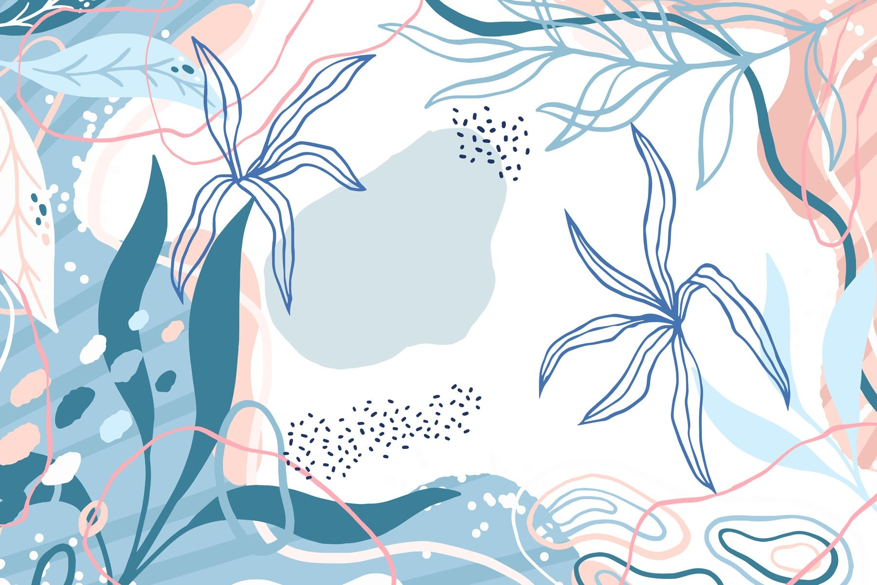 Blue and pink floral pattern