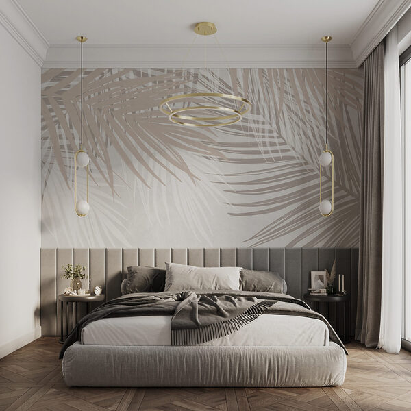 Soft hues of palm leaves intertwine