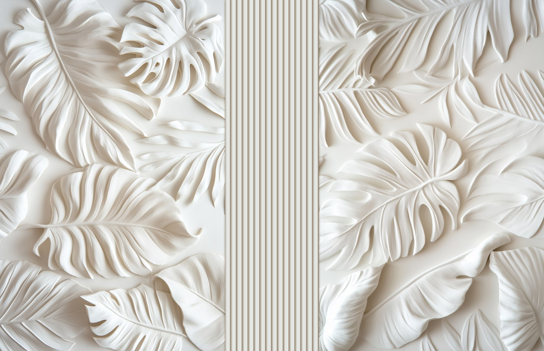 White wall with leaves White wall with leaves