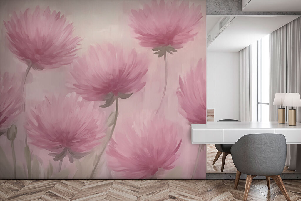 Painting of pink flowers