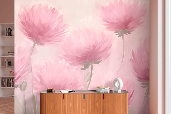 Painting of pink flowers Painting of pink flowers