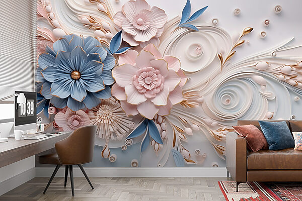 Paper flowers and leaves Paper flowers and leaves