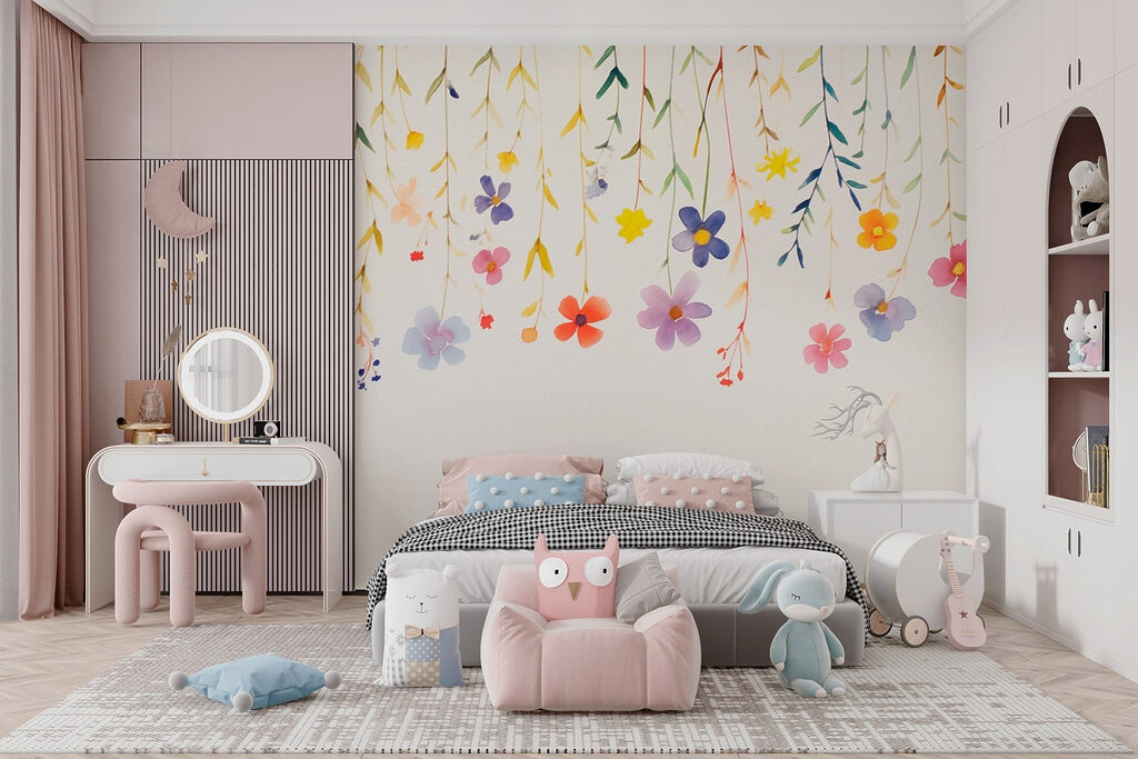 Watercolor painting of flowers and leaves Watercolor painting of flowers and leaves