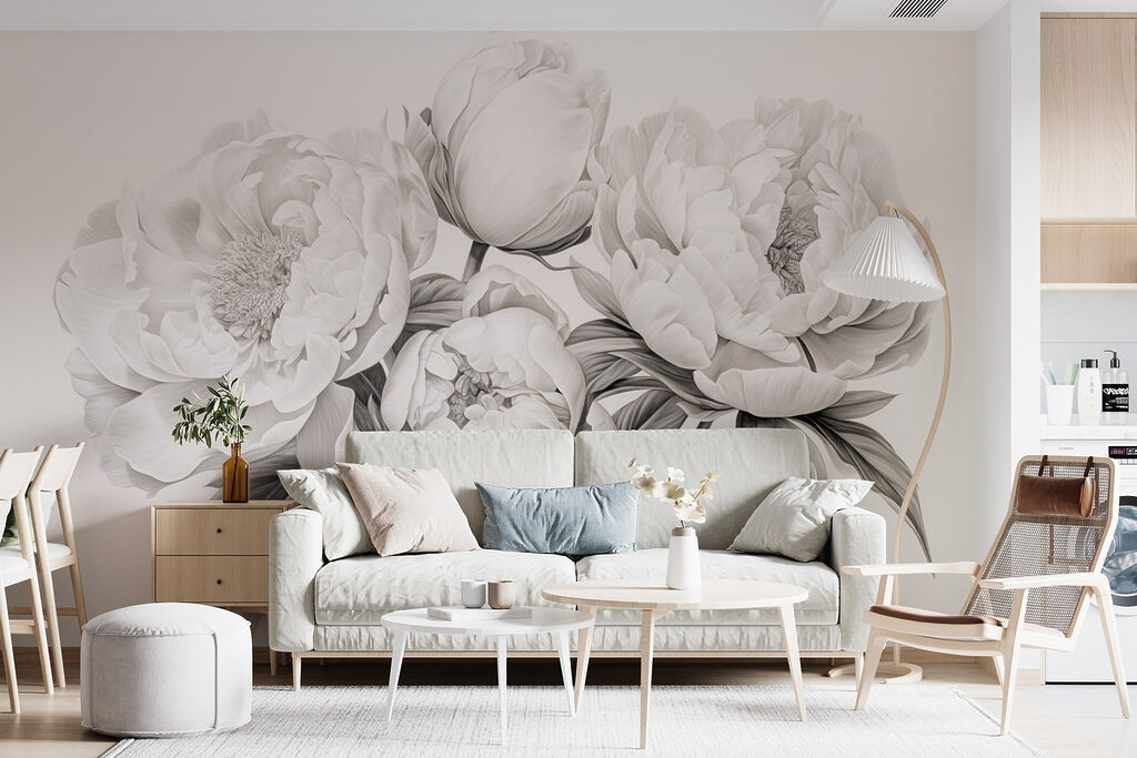 Drawing of flowers on a white background Drawing of flowers on a white background