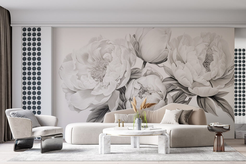 Drawing of flowers on a white background Drawing of flowers on a white background