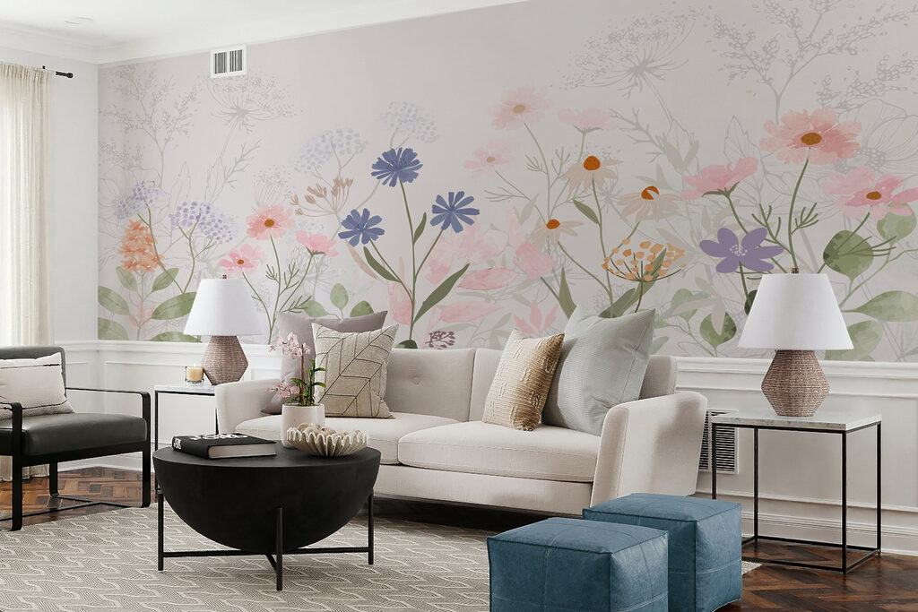 Delicate blooms in soft pastels