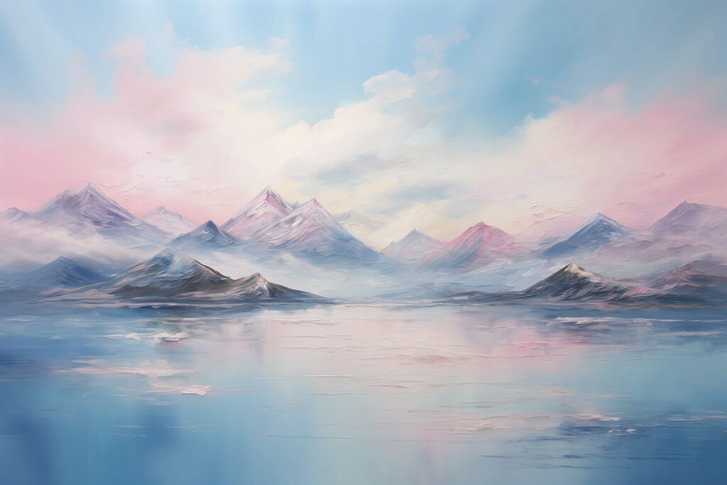 Painting of mountains and water Painting of mountains and water