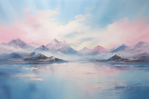 Painting of mountains and water Painting of mountains and water