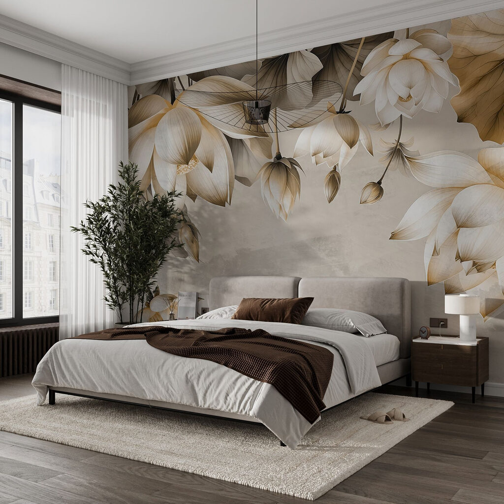 Delicate blooms on a subtle backdrop