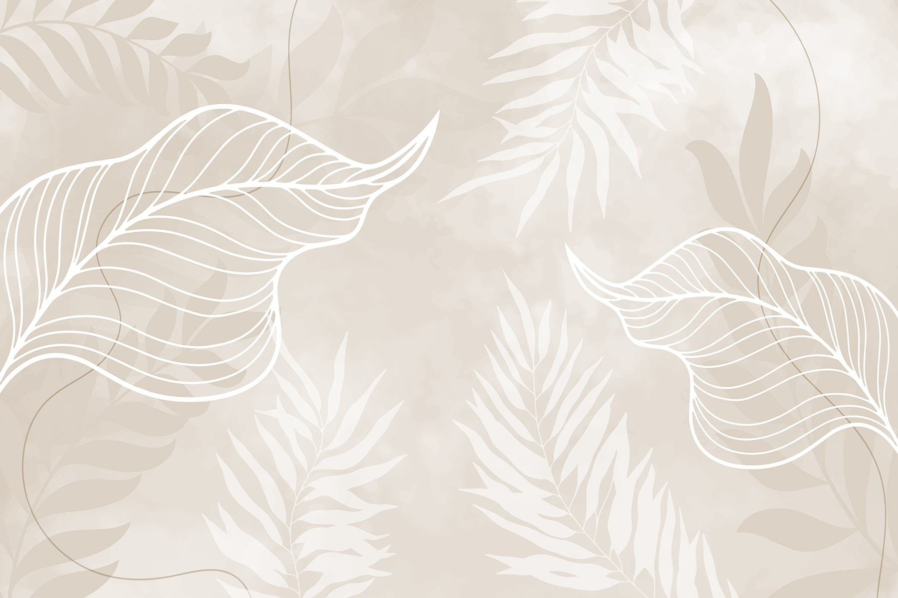 White leaves on a beige background White leaves on a beige background