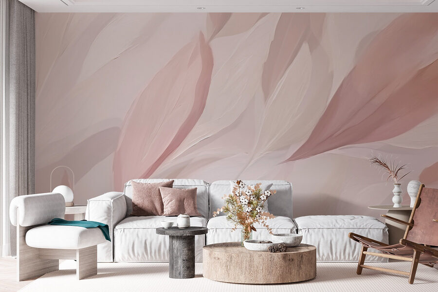 Wall murals Soft hues in delicate layers.