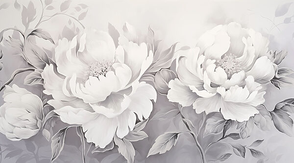 Elegant white floral arrangement on canvas