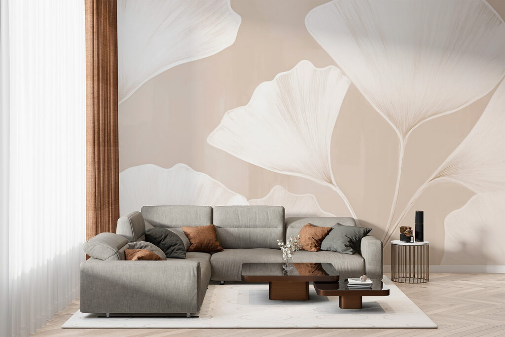 Delicate leaves on a neutral background Delicate leaves on a neutral background