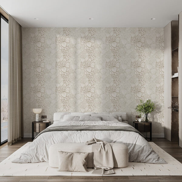 Floral design with delicate outlines Floral design with delicate outlines