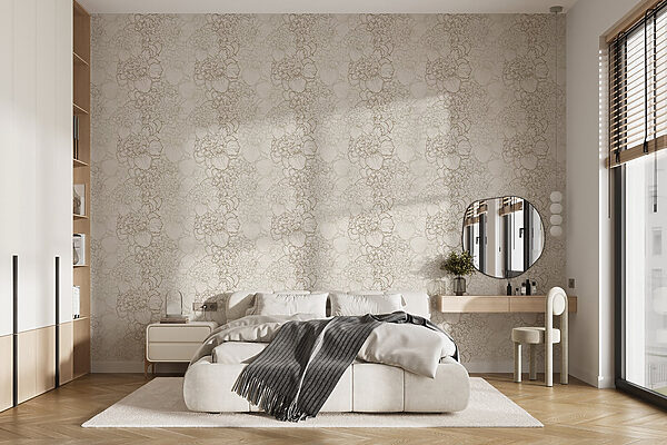 Floral design with delicate outlines Floral design with delicate outlines