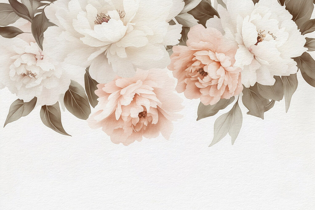 Group of flowers with leaves Group of flowers with leaves
