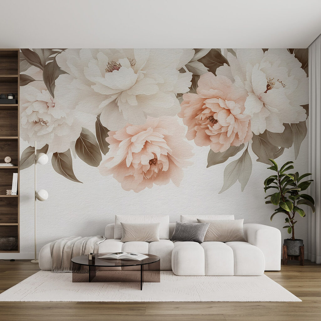 Group of flowers with leaves Group of flowers with leaves