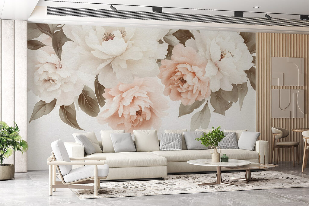 Group of flowers with leaves Group of flowers with leaves