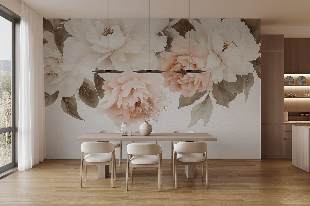 Group of flowers with leaves Group of flowers with leaves