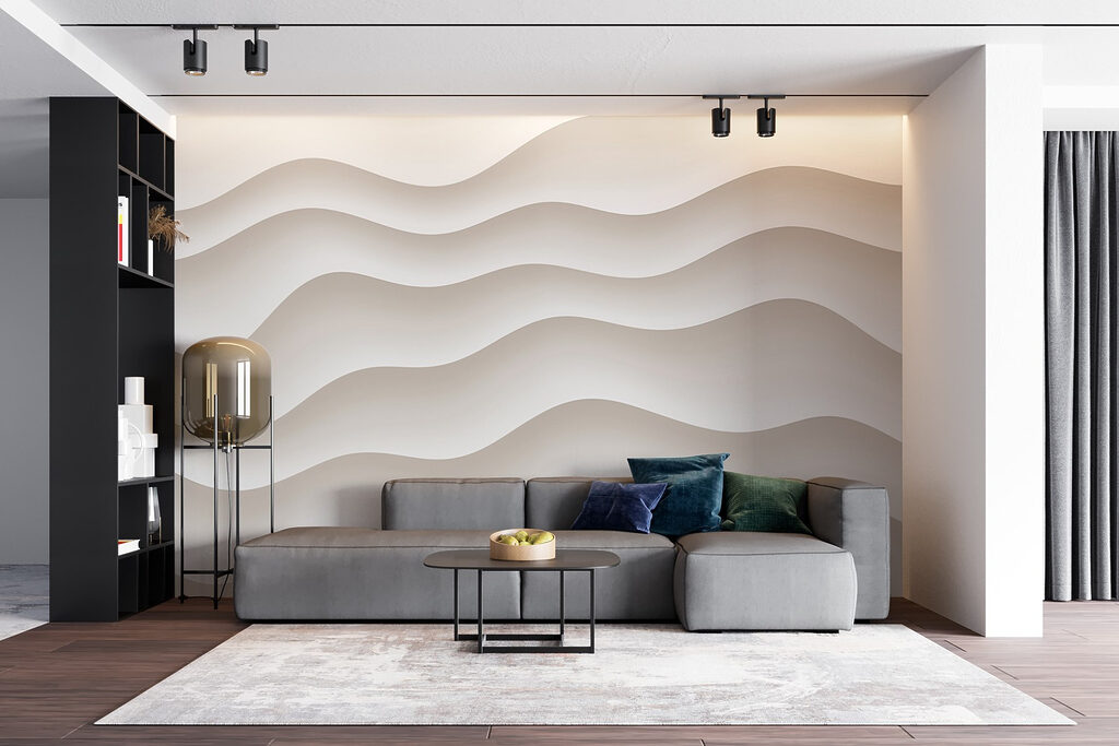 White and grey wavy lines