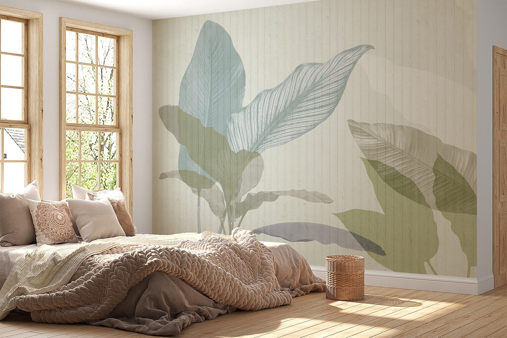 Lush foliage in soft pastel tones