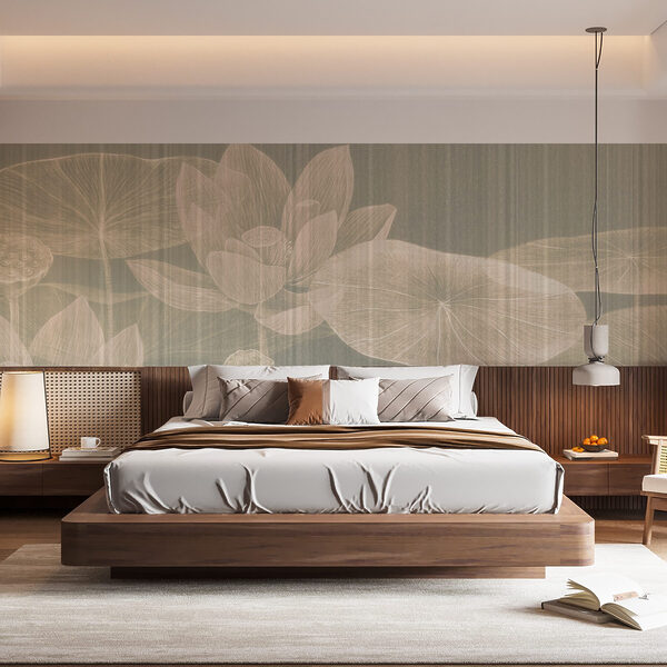Delicate lotus flowers and leaves design Delicate lotus flowers and leaves design