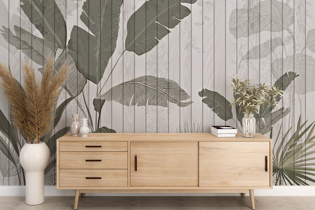 Wallpaper with leaves and plants on it Wallpaper with leaves and plants on it