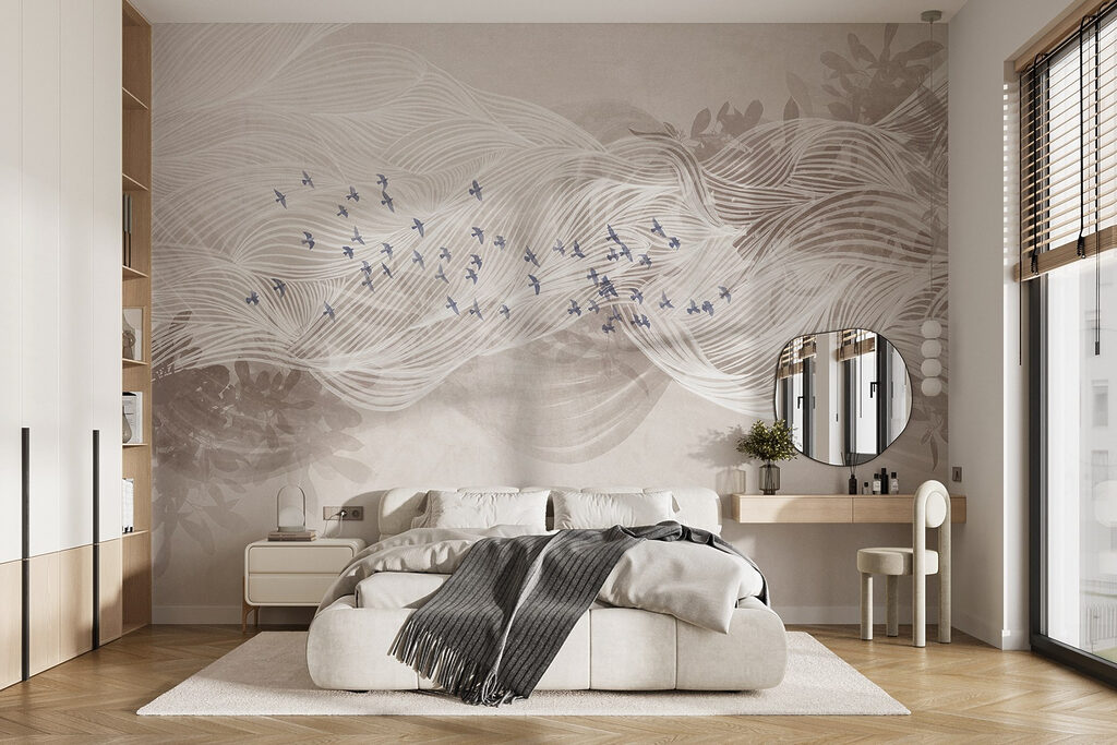 White and blue birds flying in the sky White and blue birds flying in the sky