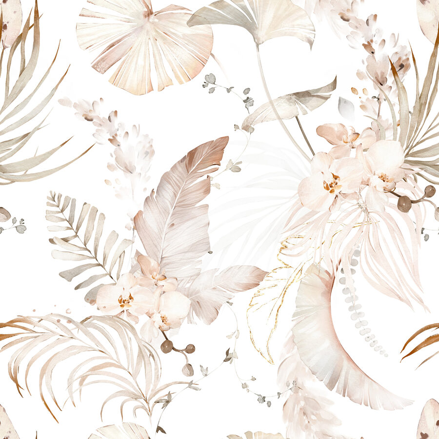 Wall murals Pattern of flowers and leaves - Image 4
