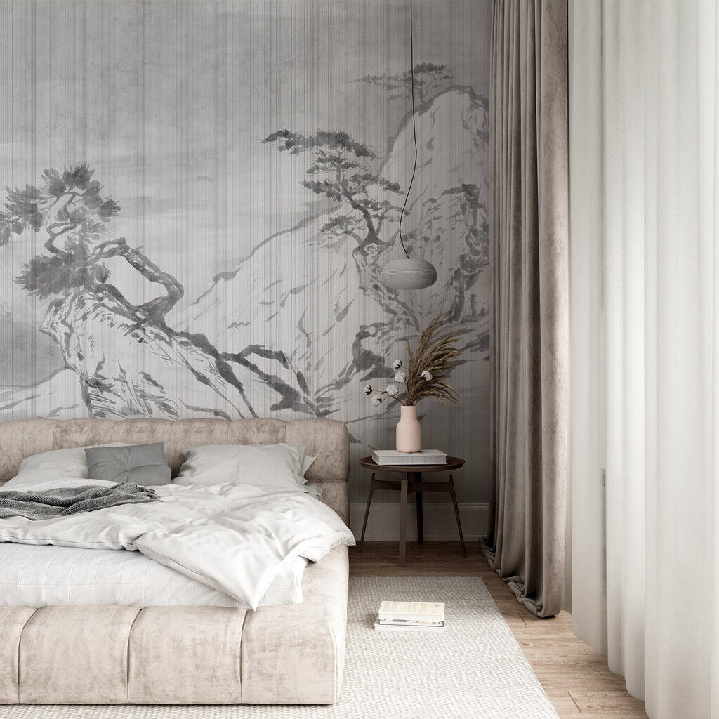 Painting of a tree on a rock Painting of a tree on a rock