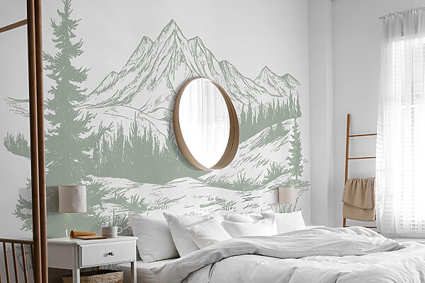 Drawing of a mountain range