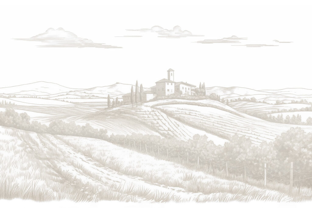 Landscape with a house and fields