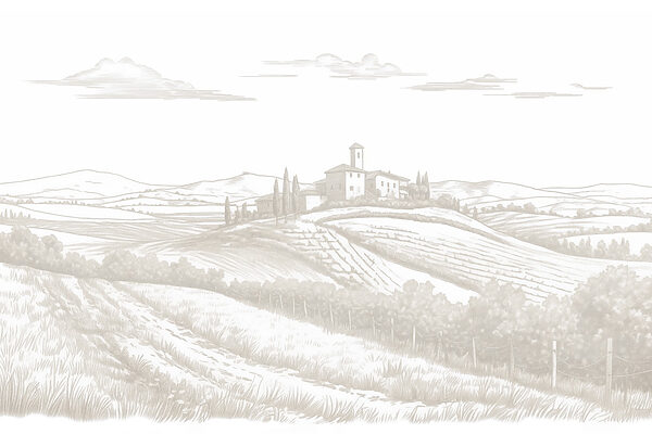 Landscape with a house and fields