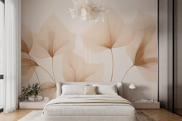 Soft leaves dance in muted light Wall murals Soft leaves dance in muted light
