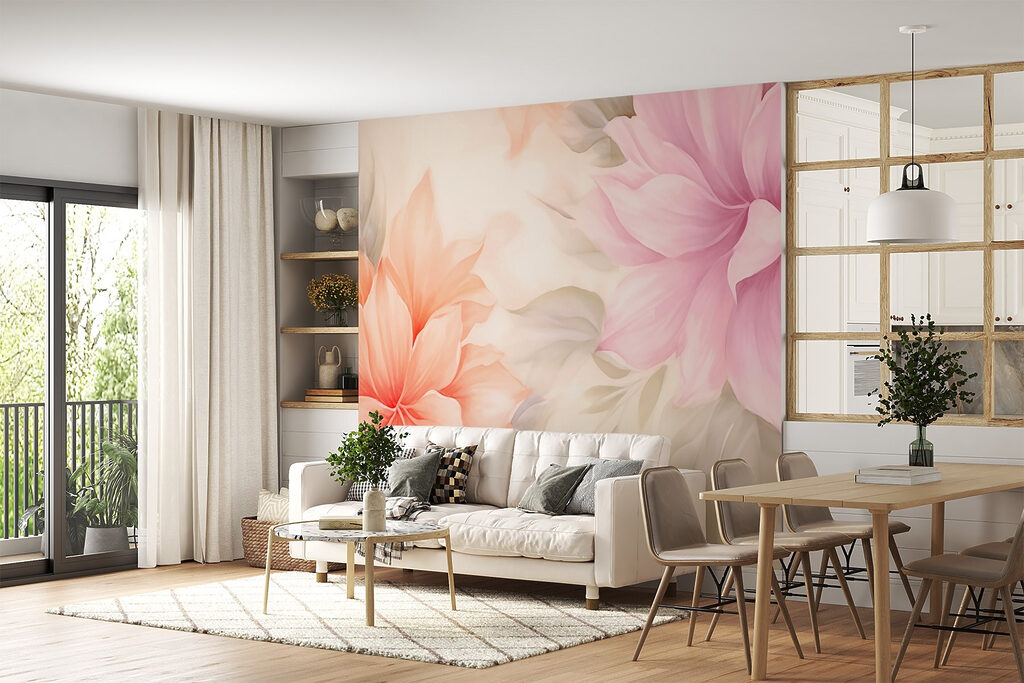 Soft florals in gentle pastel hues