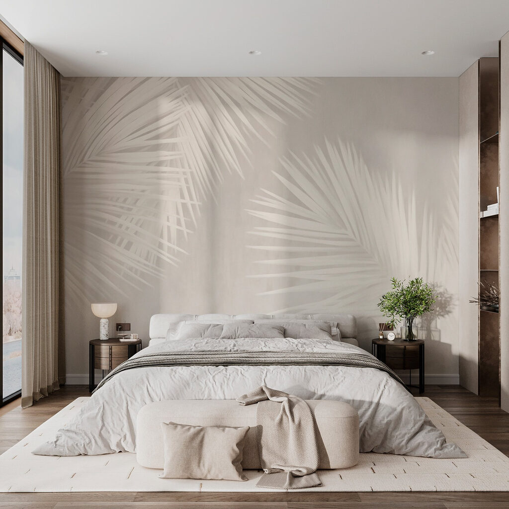 White leaves on a white background