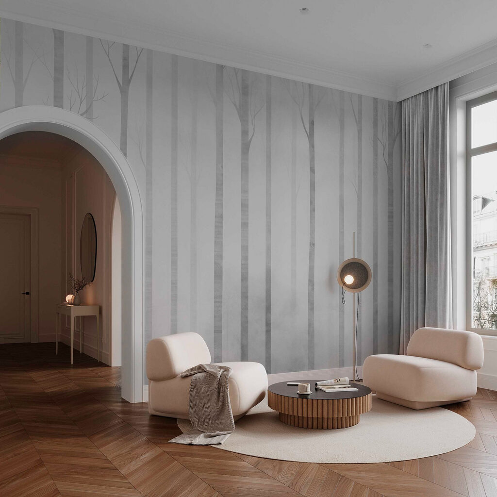 Group of trees in fog