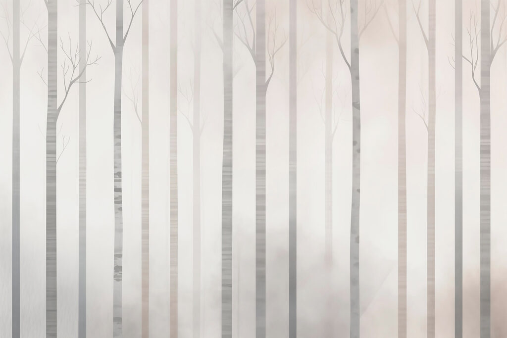 Group of trees in fog Group of trees in fog
