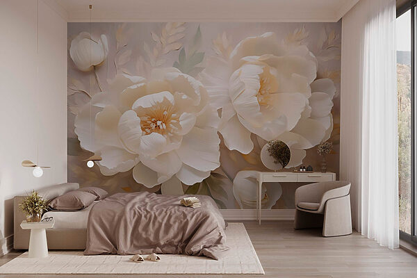 Elegant blooms adorned with soft petals Wall murals Elegant blooms adorned with soft petals