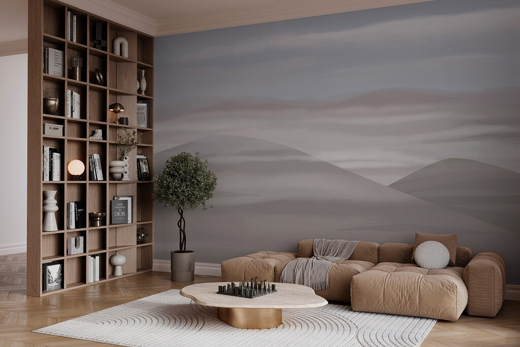 Landscape with hills and clouds