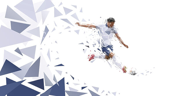 Man kicking a football ball Man kicking a football ball