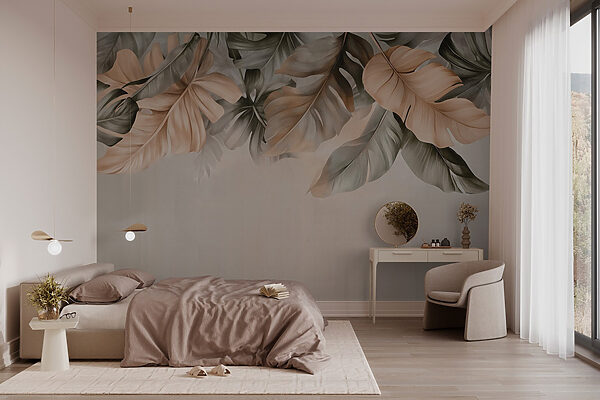 Elegant leaves in soft tones. Elegant leaves in soft tones.